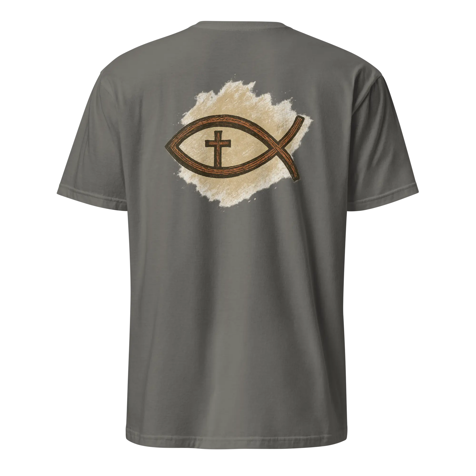 jesus fish charcoal t-shirt