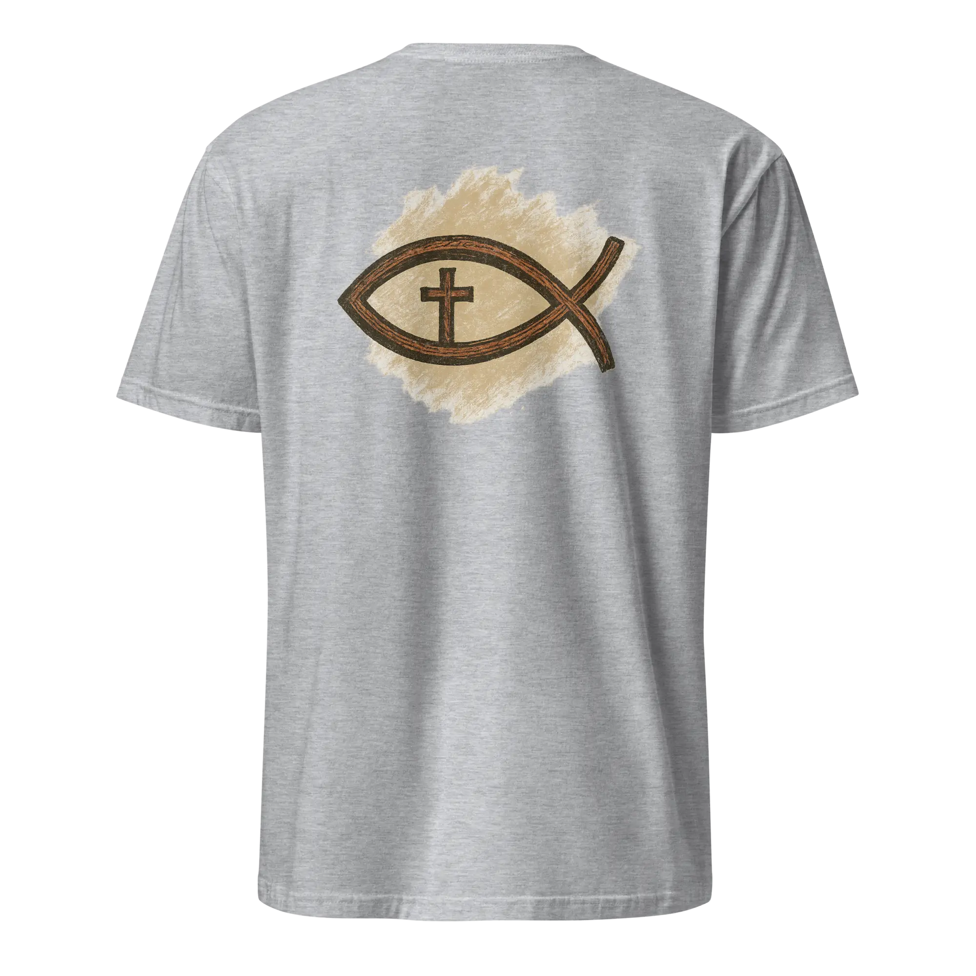 jesus fish gray t-shirt