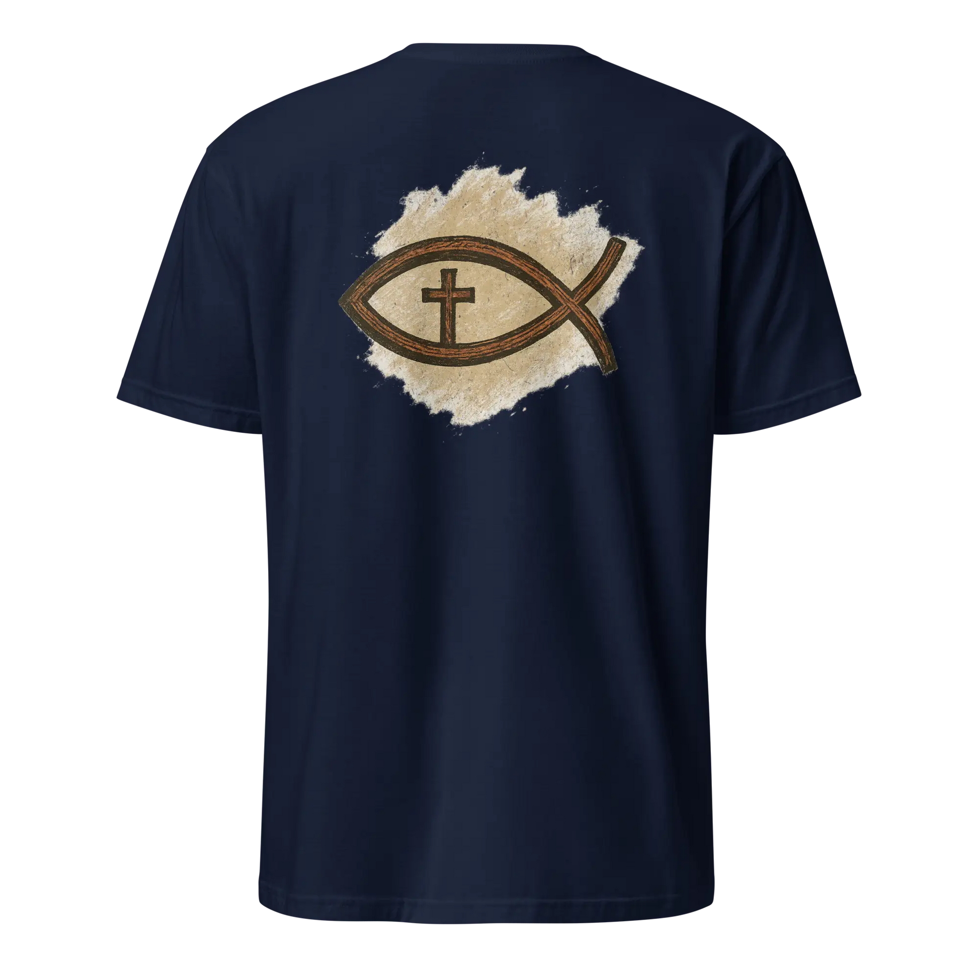 jesus fish navy blue t-shirt