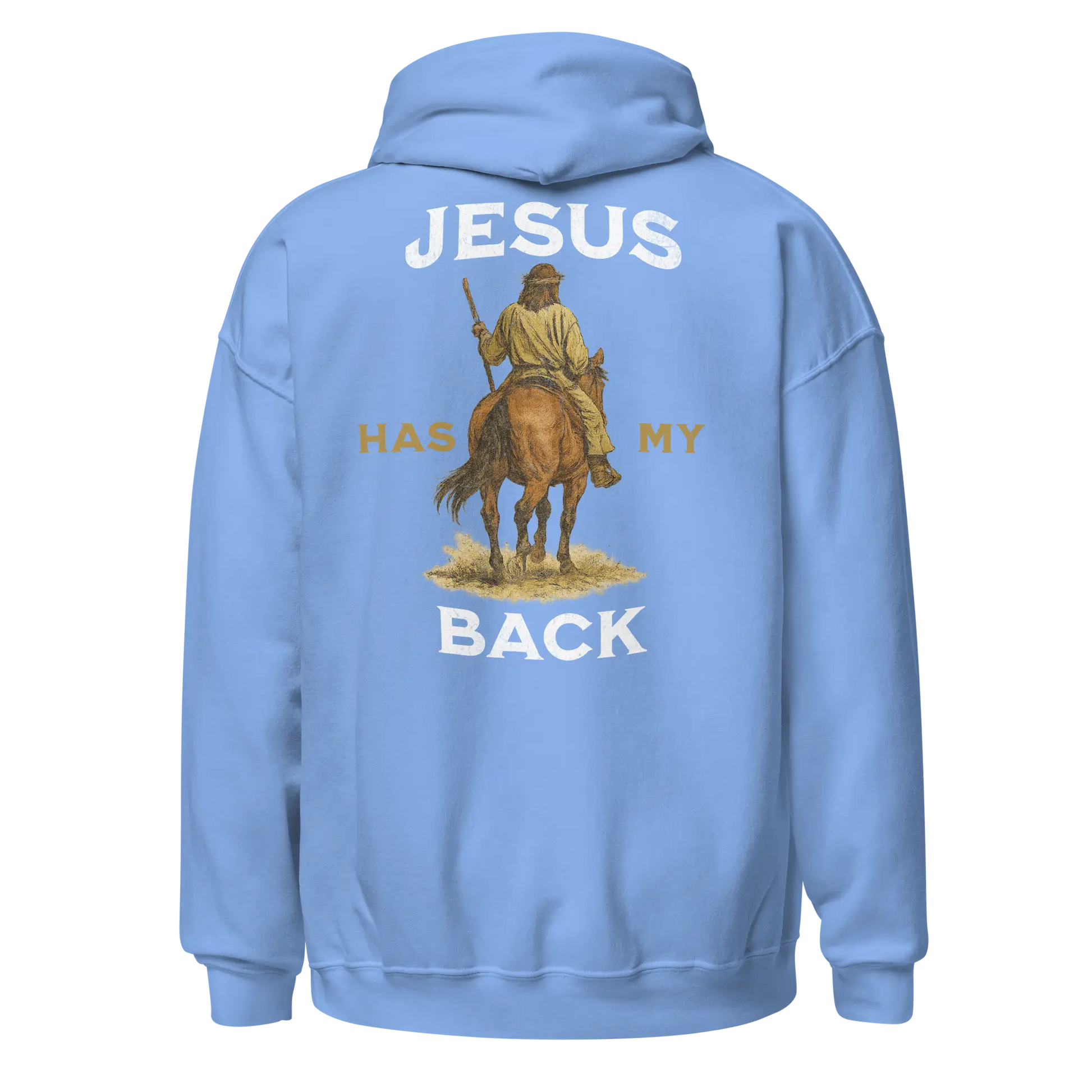 jesus has my back blue hoodie