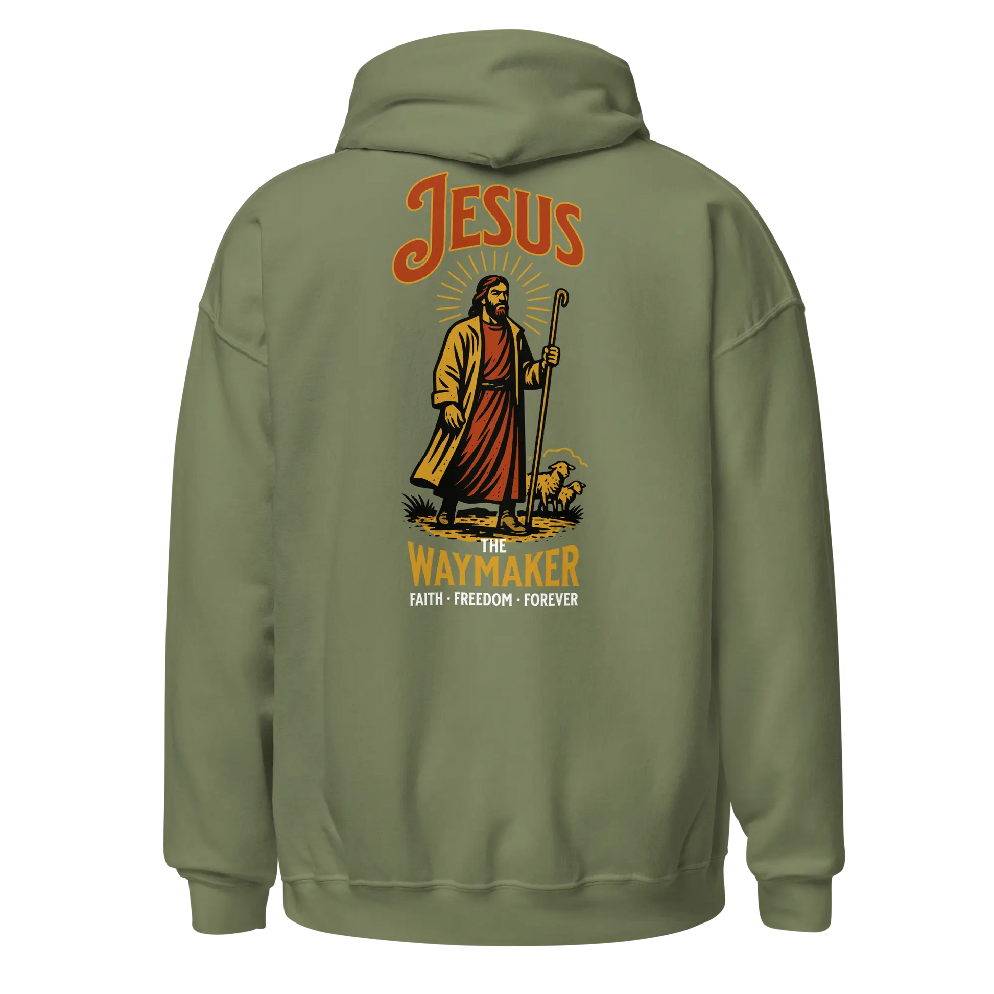jesus green hoodie