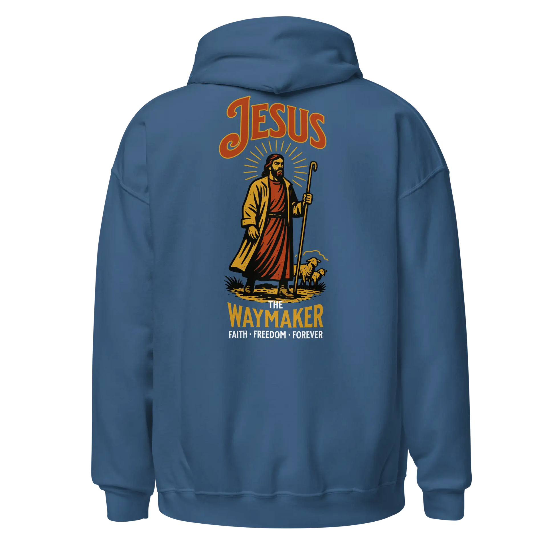 jesus indigo blue hoodie