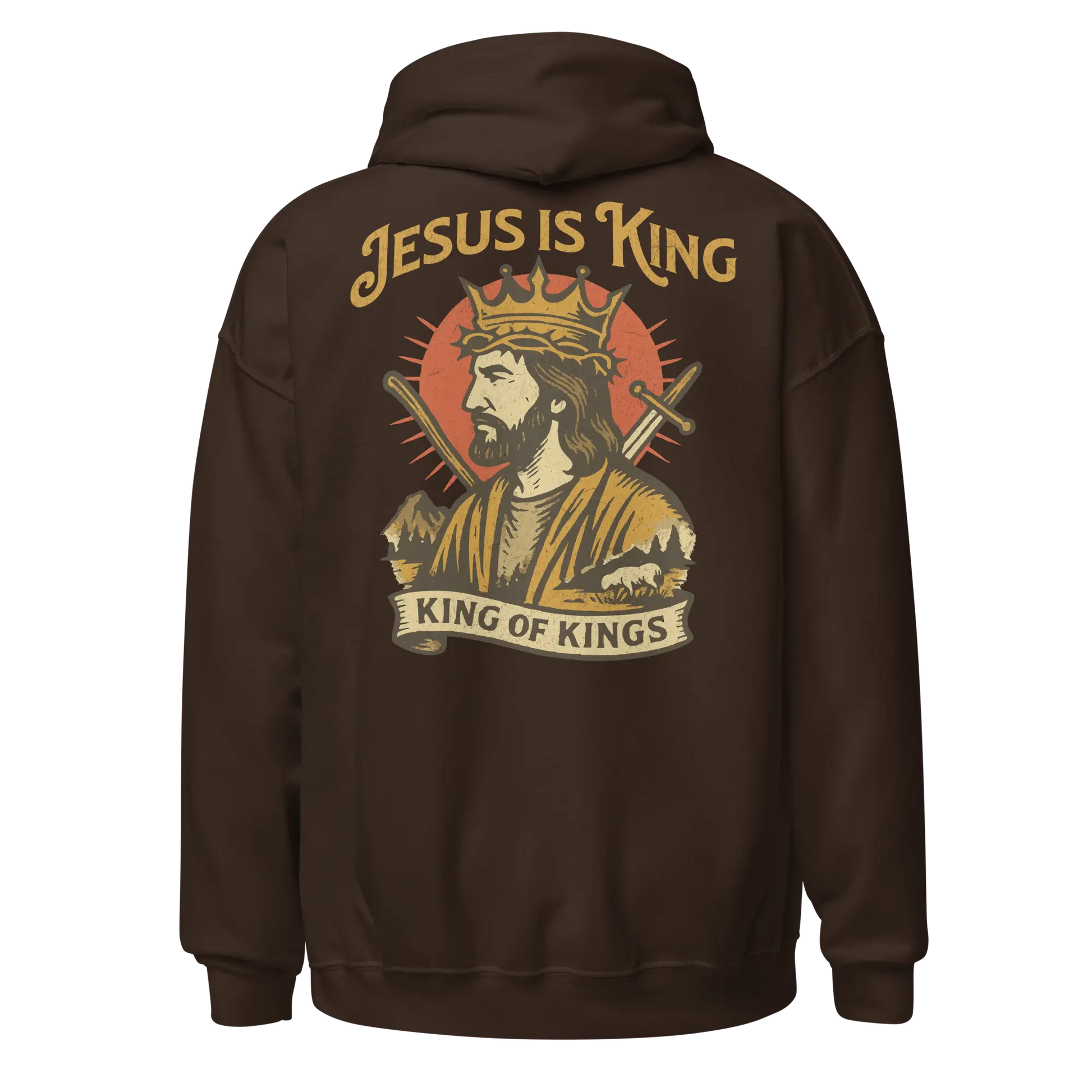 jesus is king brown hoodie