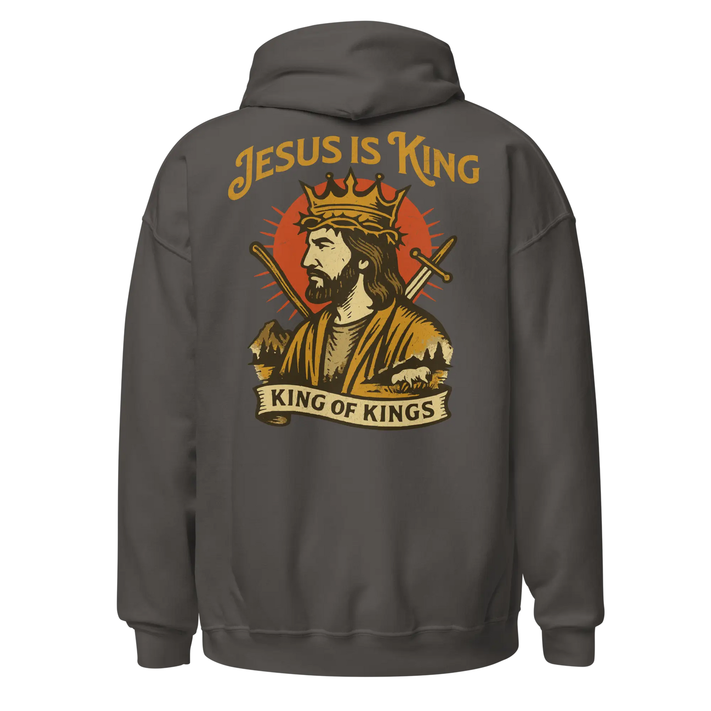 jesus is king charcoal hoodie