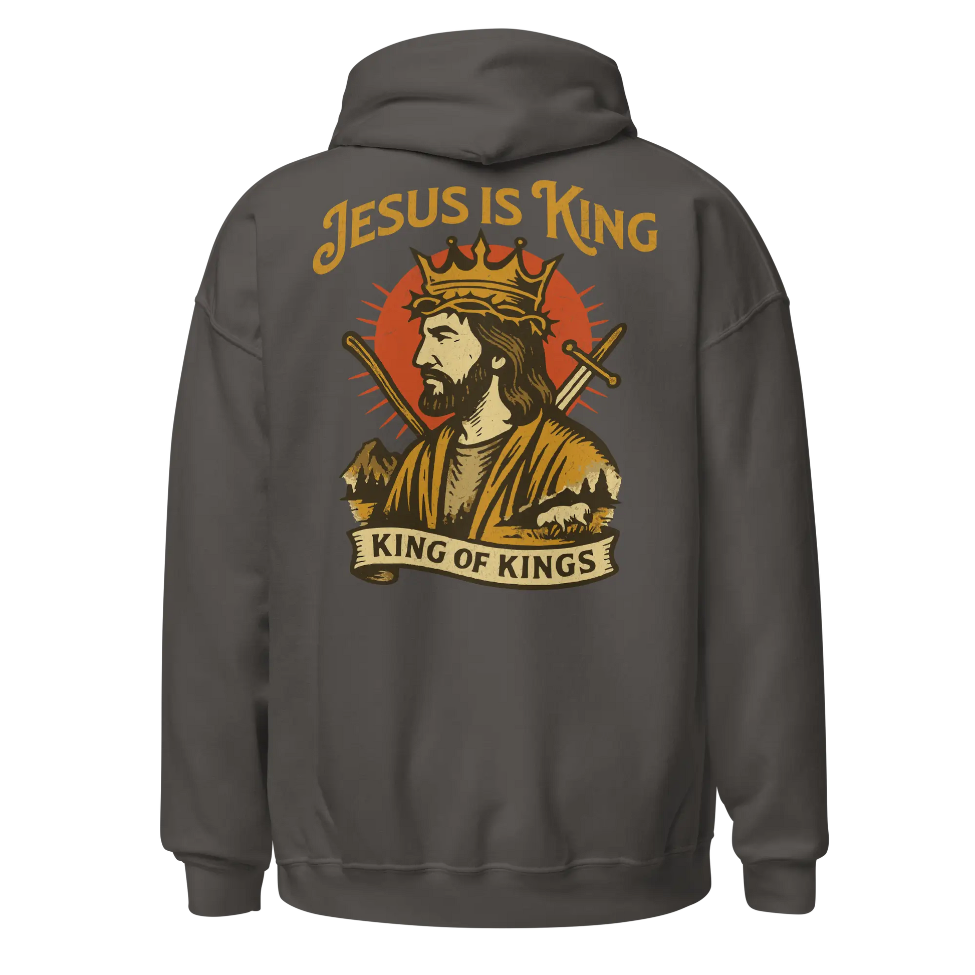 jesus is king charcoal hoodie