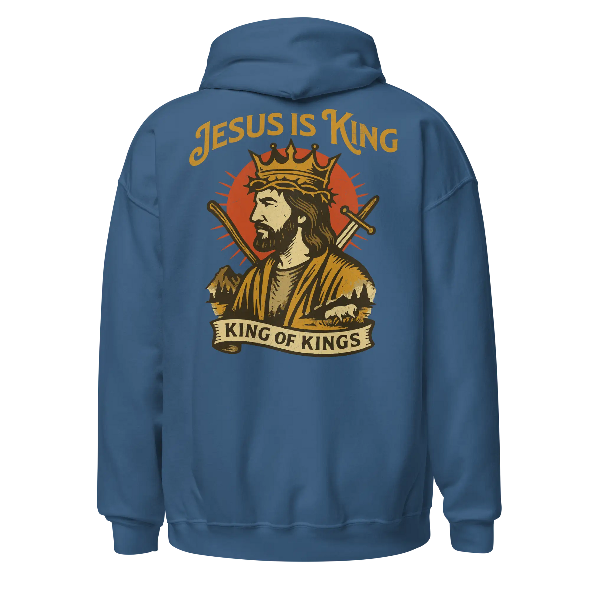 jesus is king indigo blue hoodie