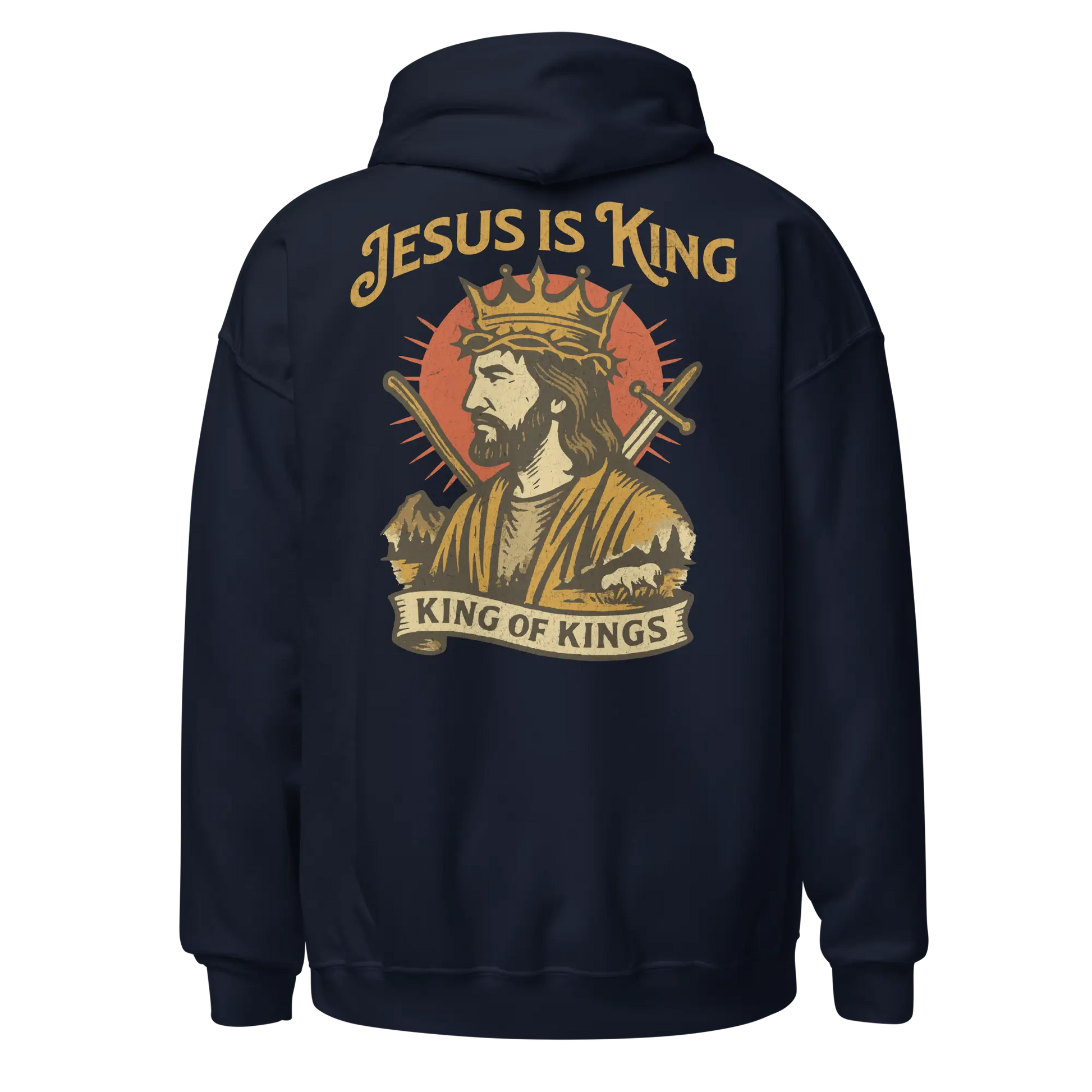 jesus is king navy hoodie