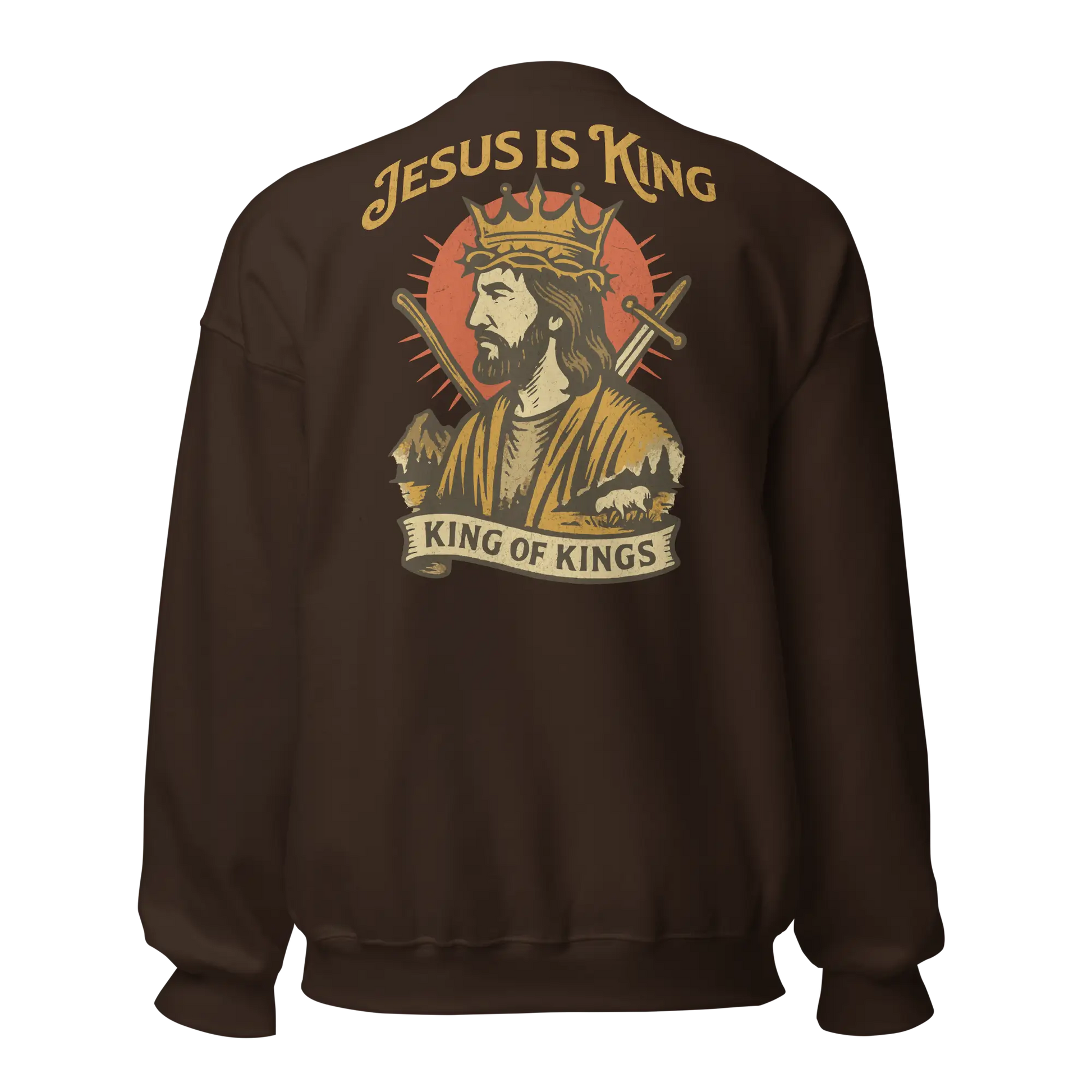 jesus is king brown sweatshirt