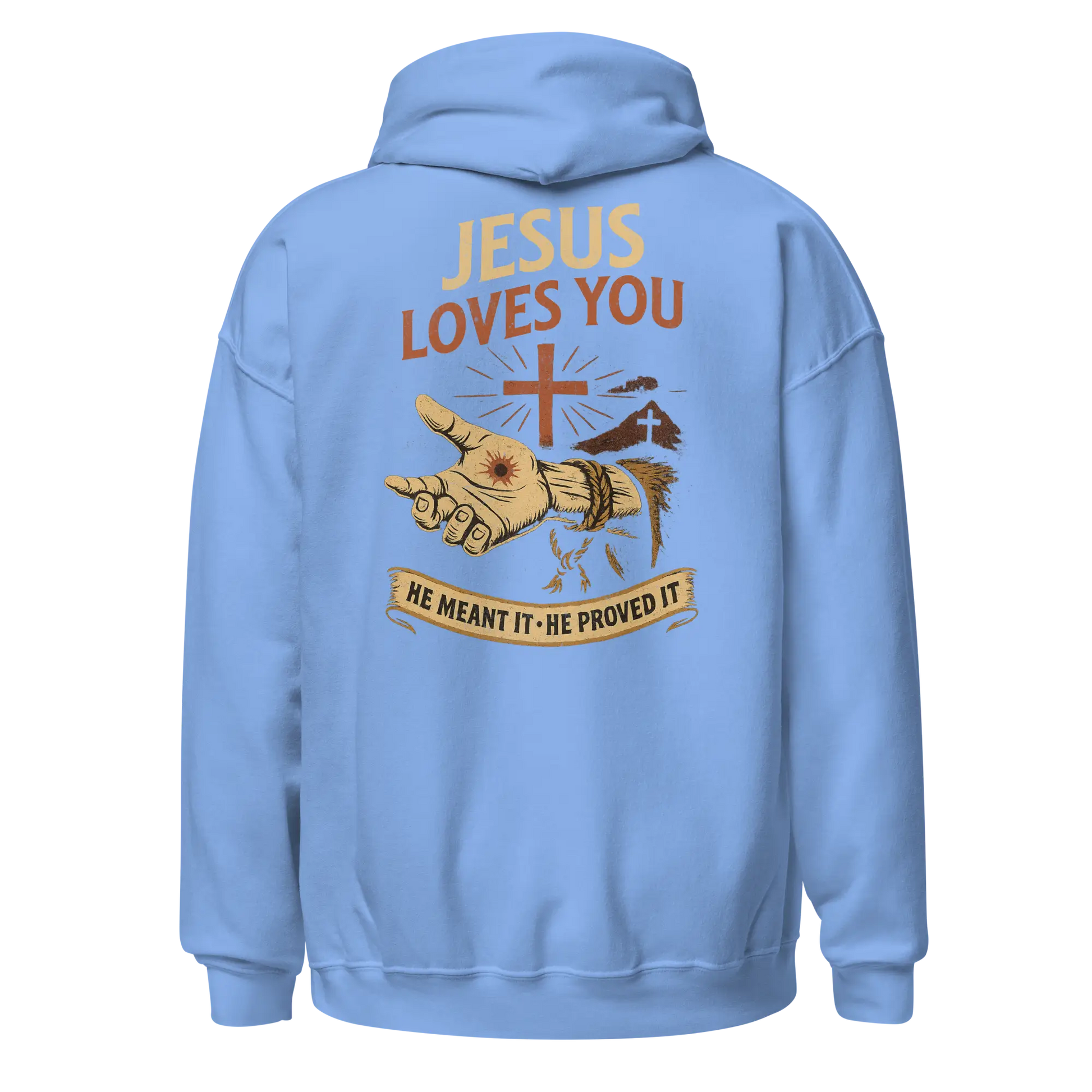 jesus loves you carolina blue hoodie