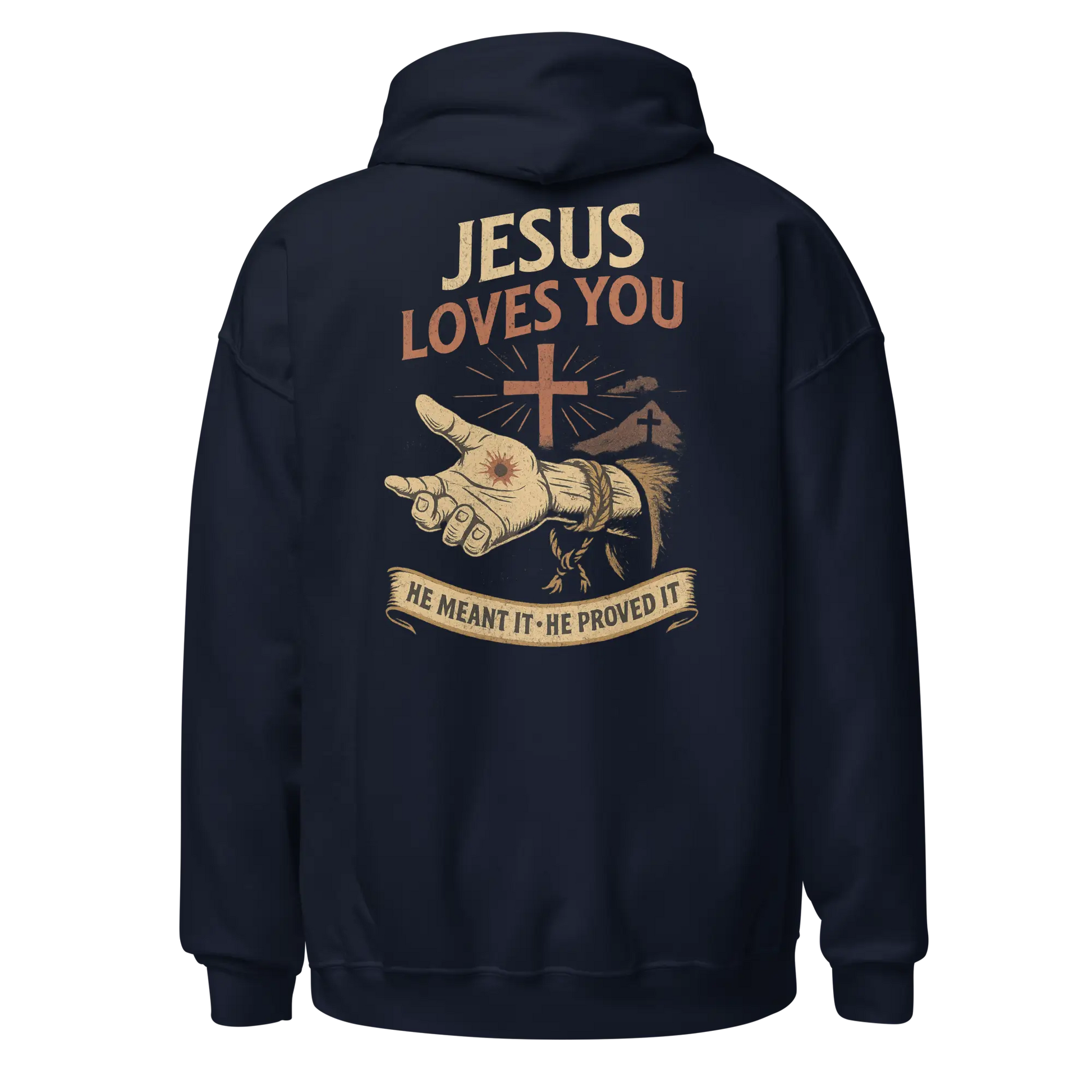 jesus loves you navy hoodie