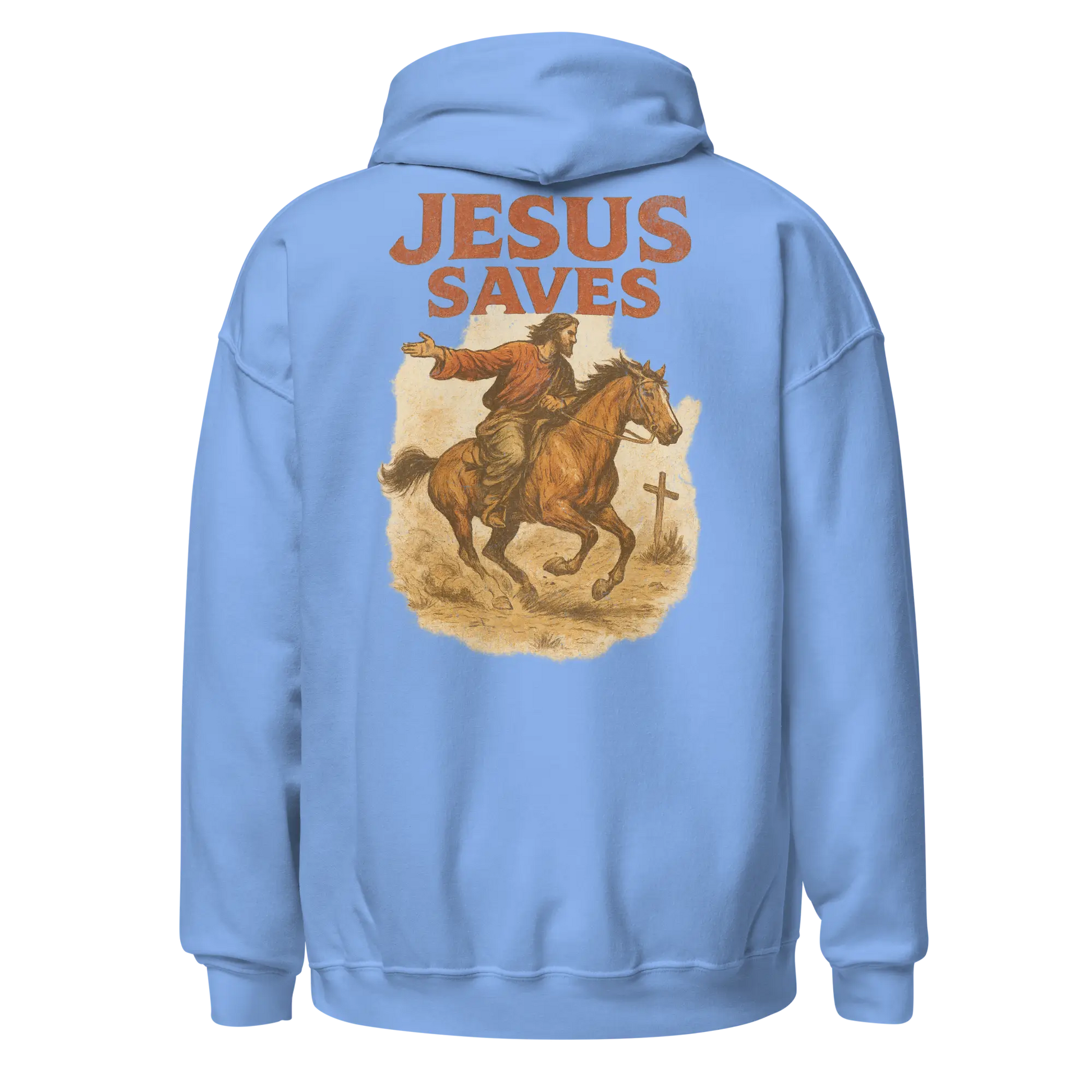 jesus saves blue hoodie