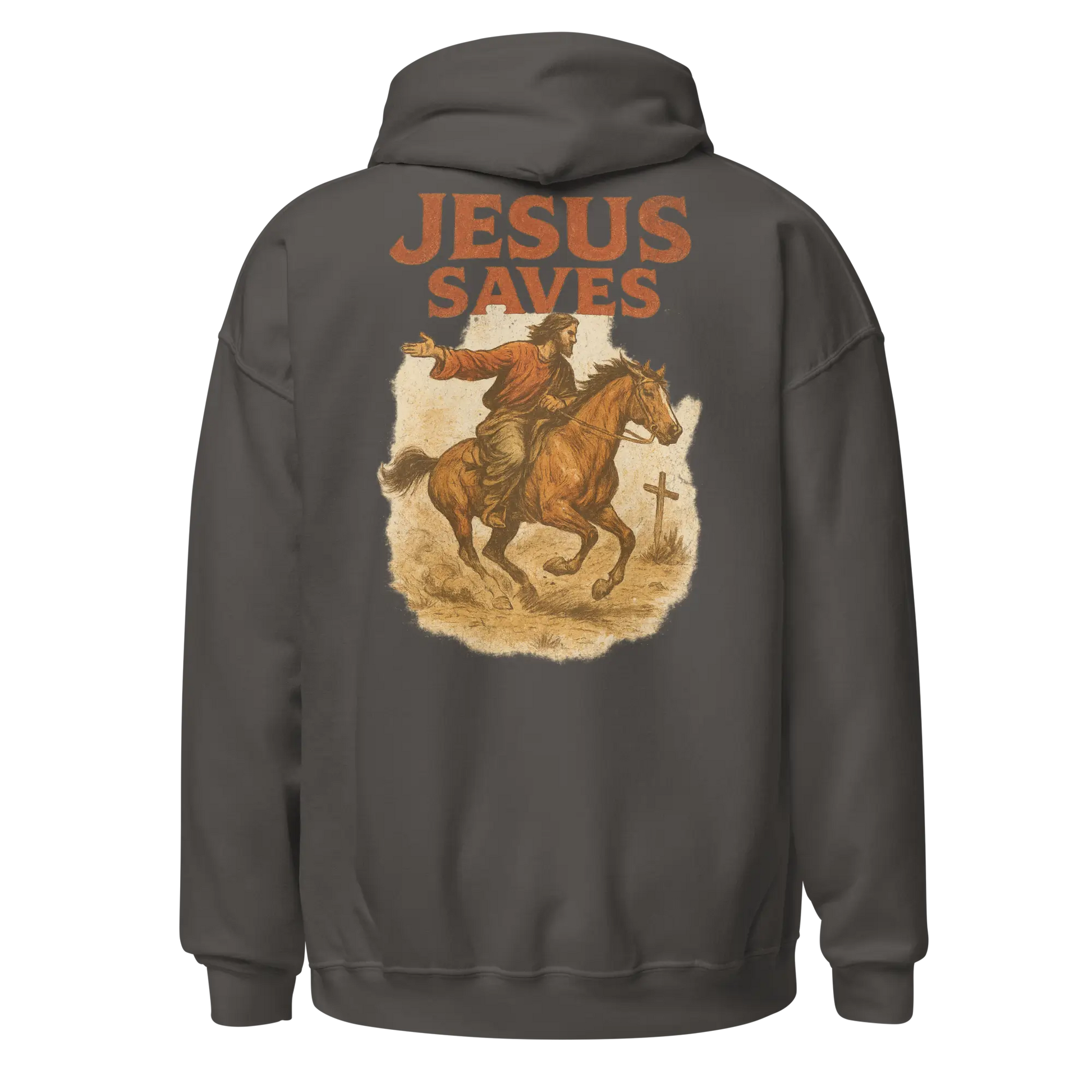 jesus saves charcoal hoodie