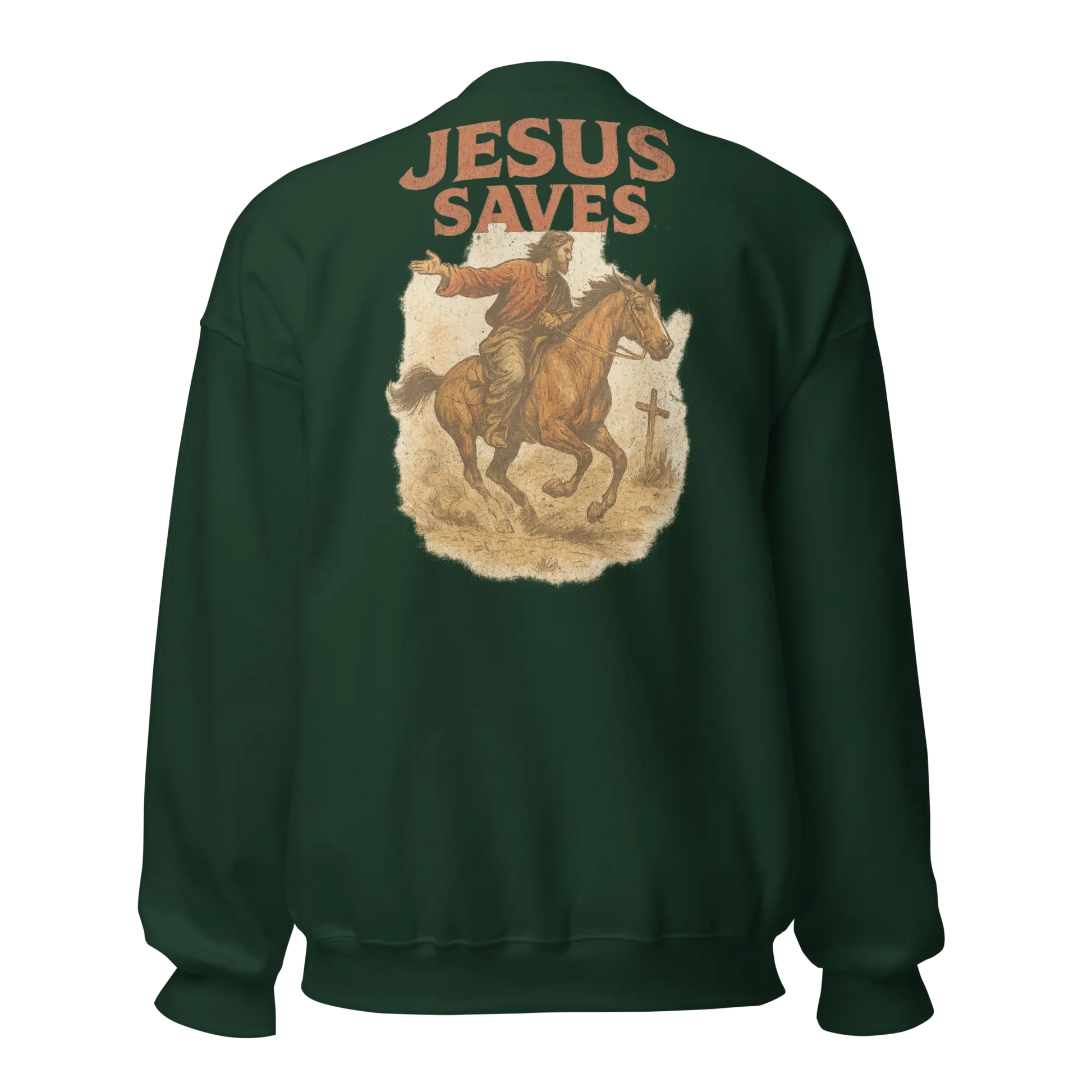 jesus saves green sweatshirt