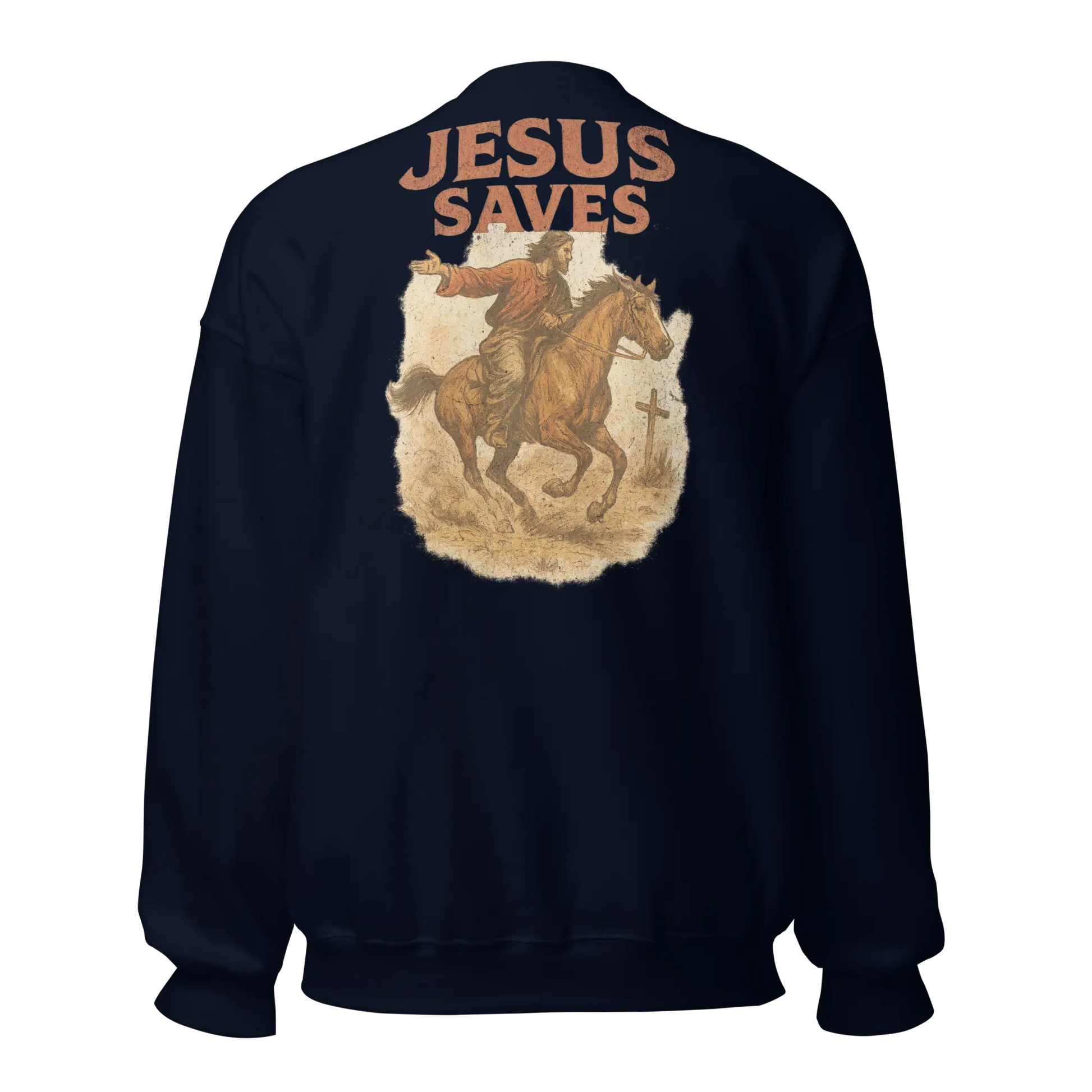 jesus saves navy sweatshirt