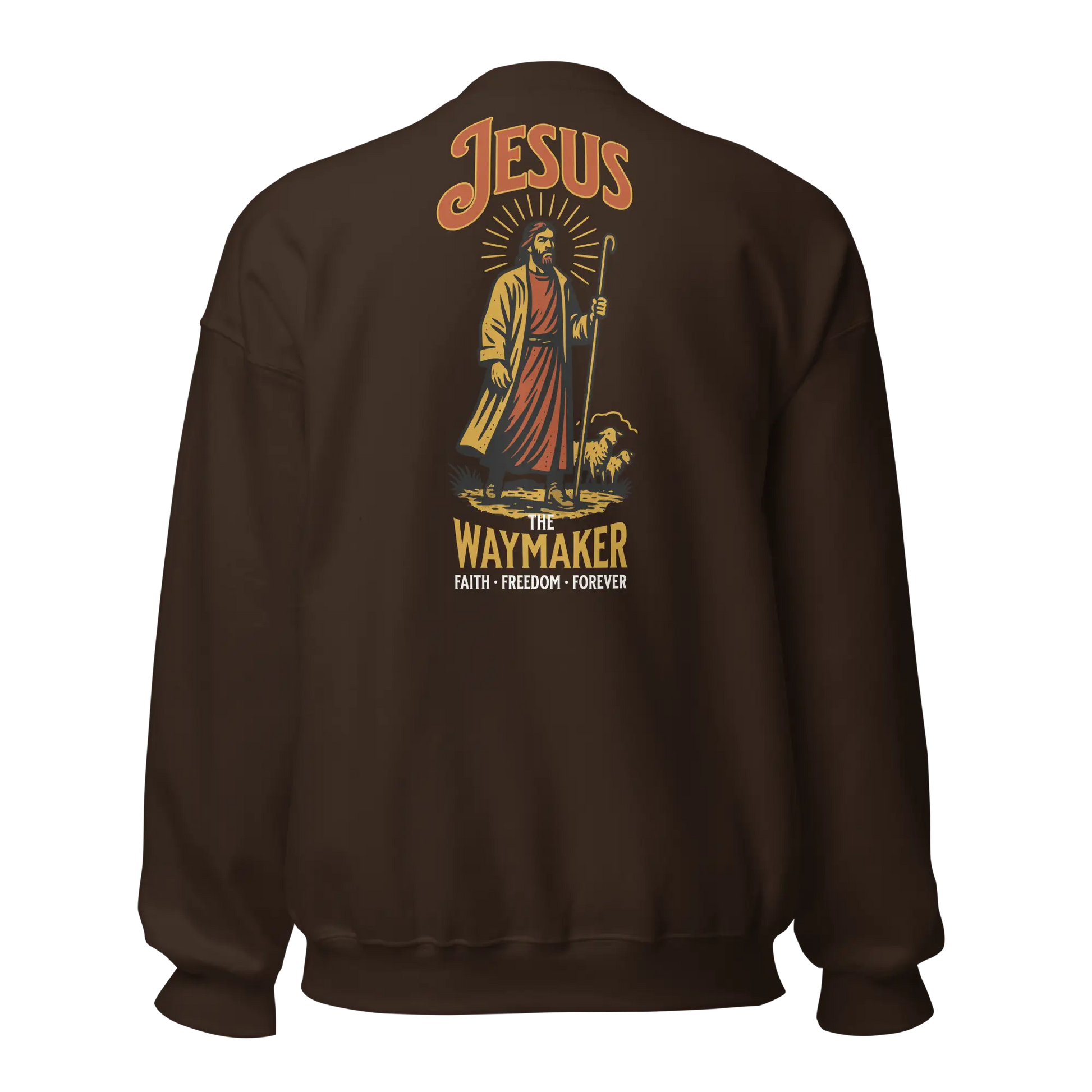 jesus brown sweatshirt