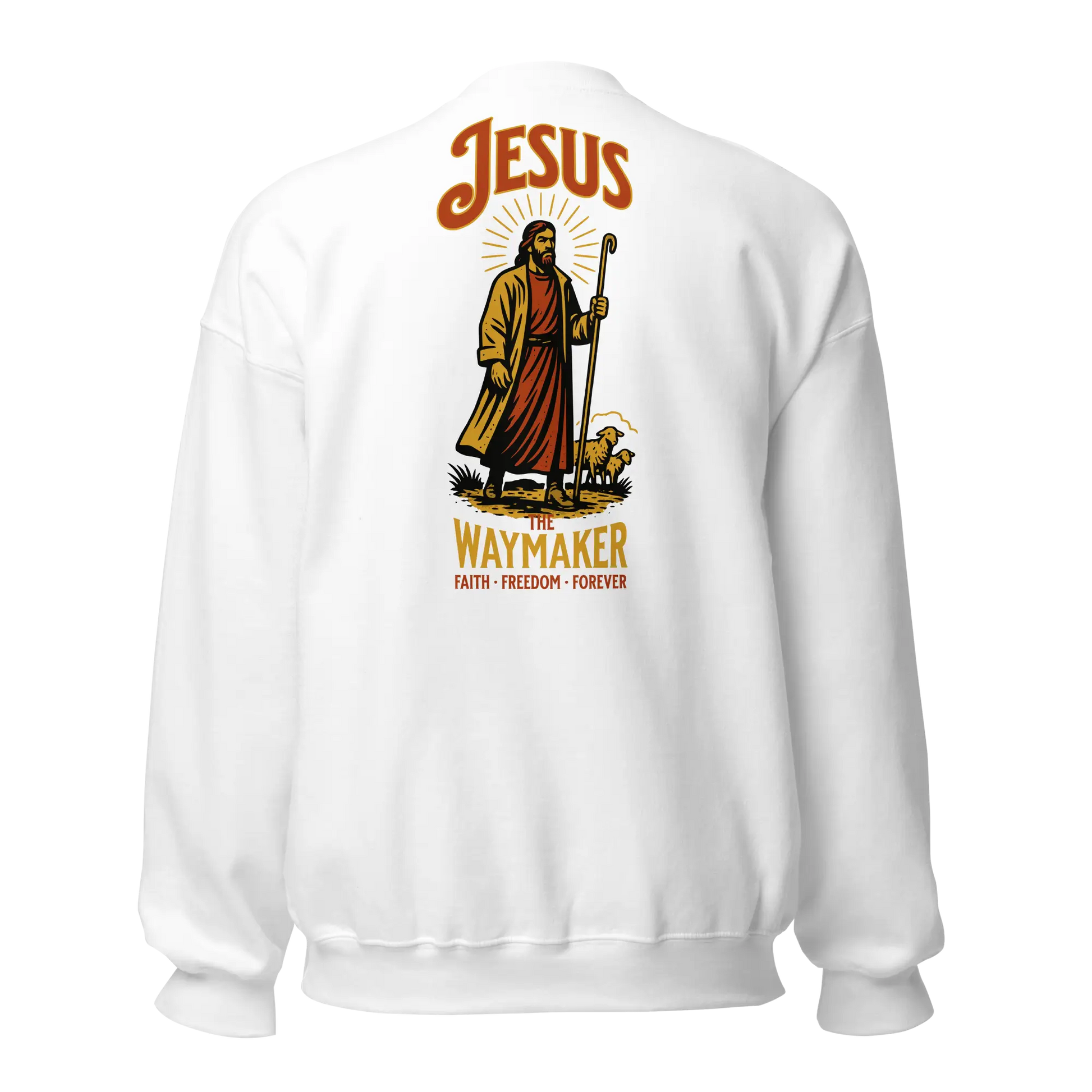 jesus white sweatshirt