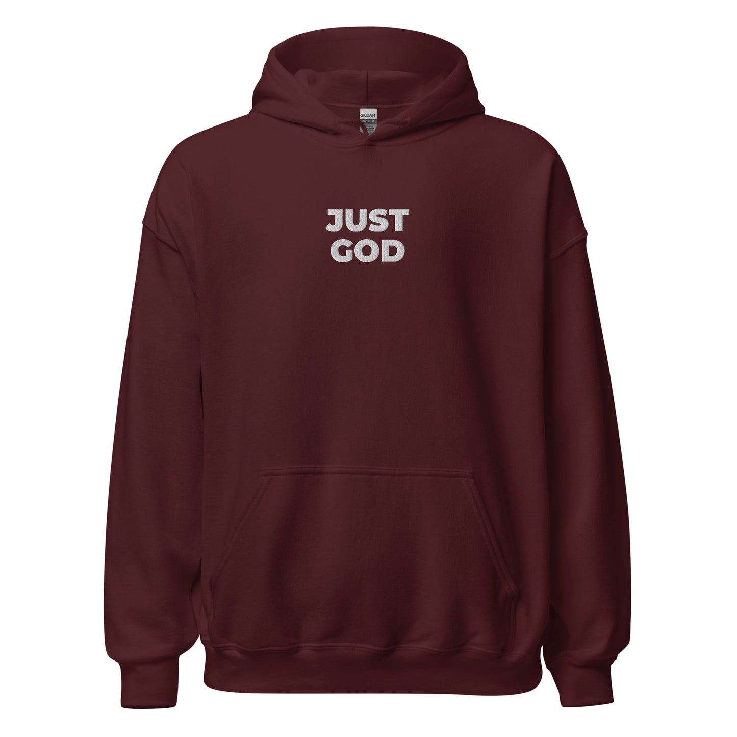 just god hoodie maroon