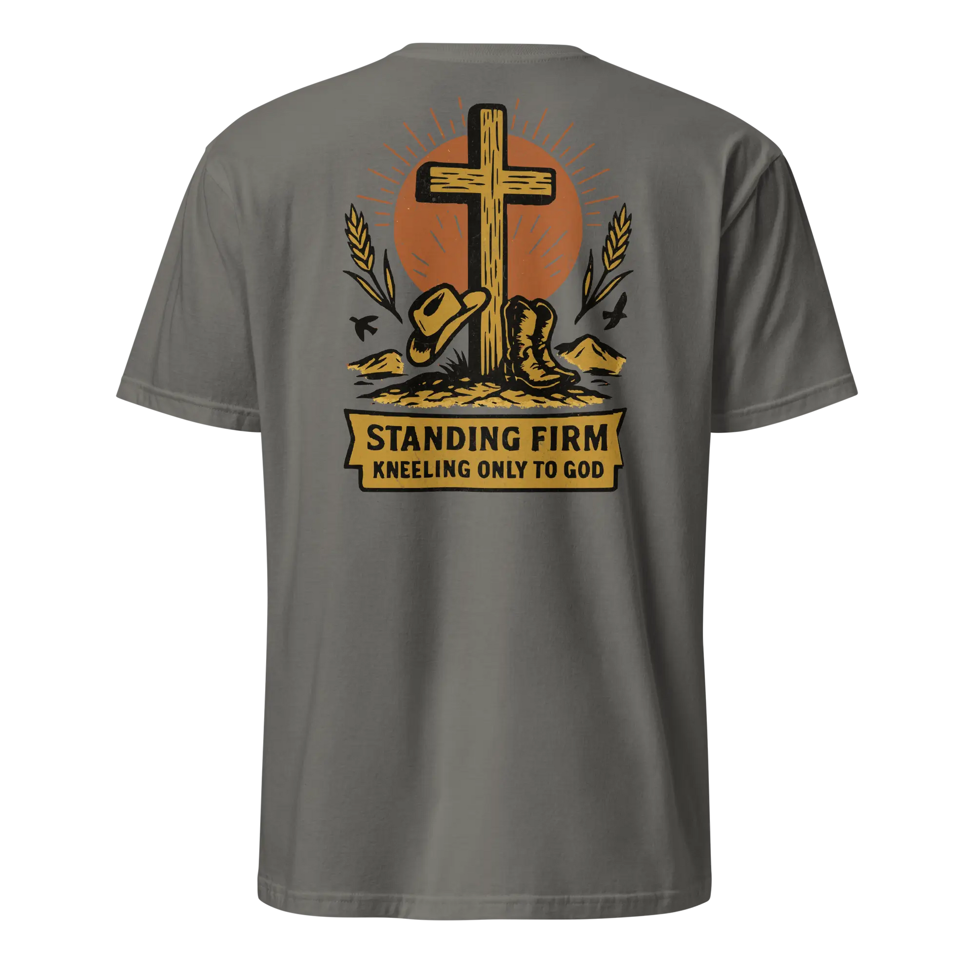 kneeling only to god t shirt charcoal