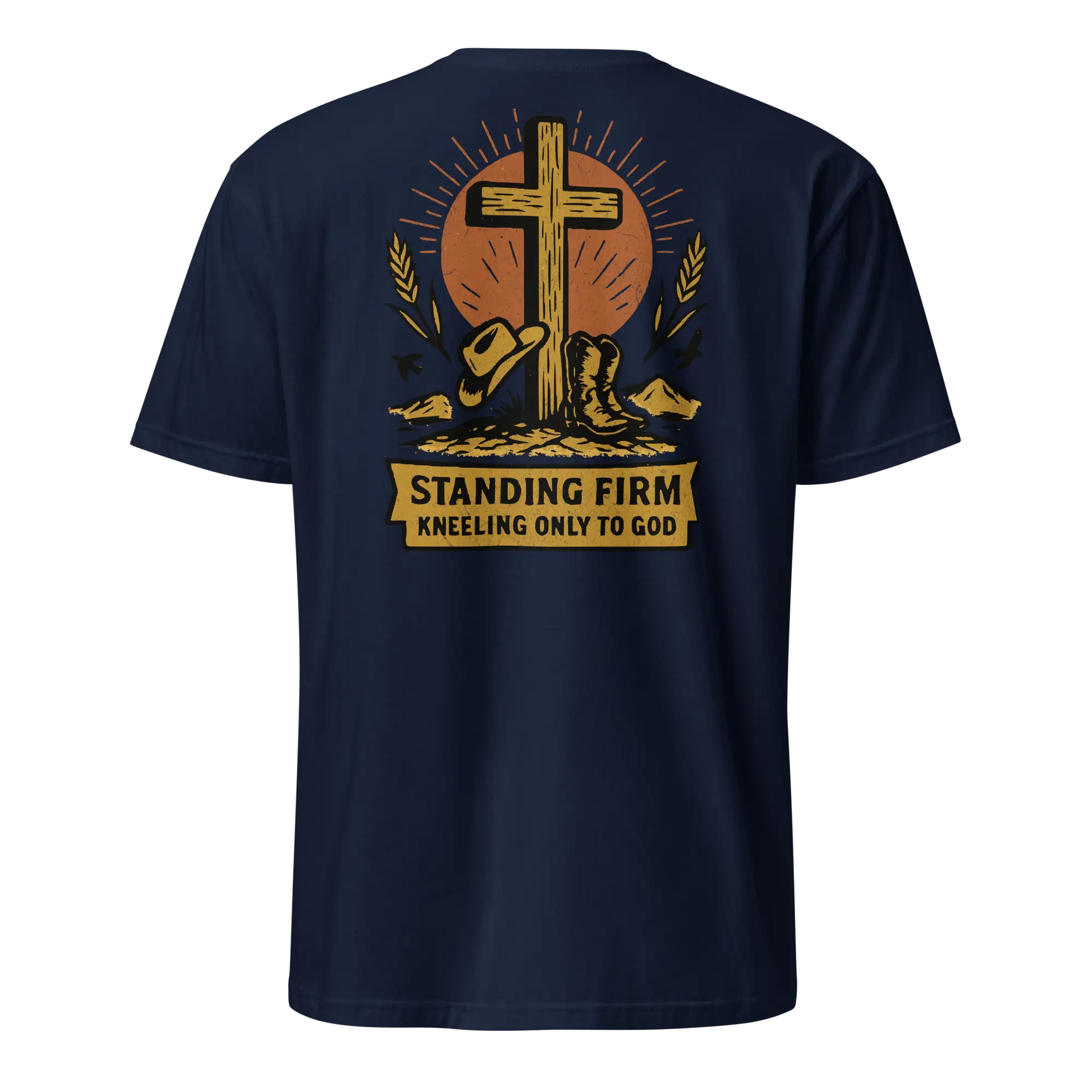 kneeling only to god t-shirt navy blue