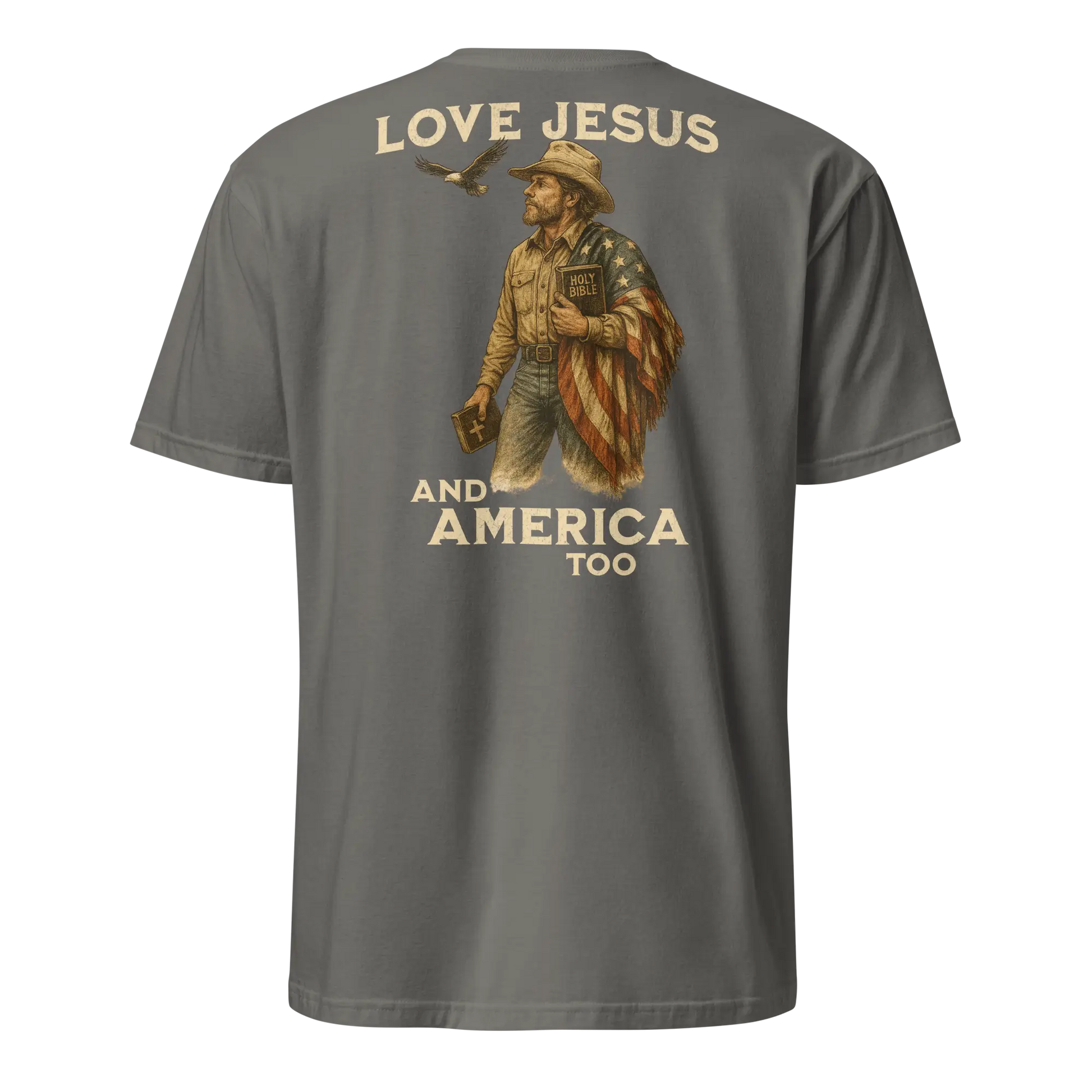 love jesus and america too charcoal shirt