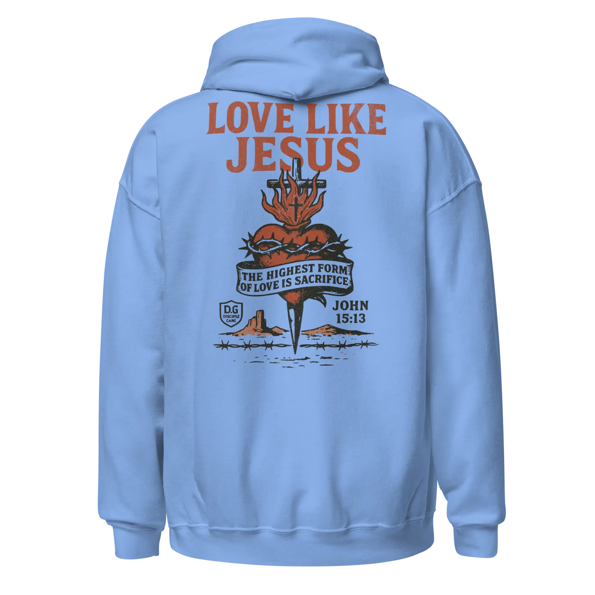 love like jesus blue hoodie