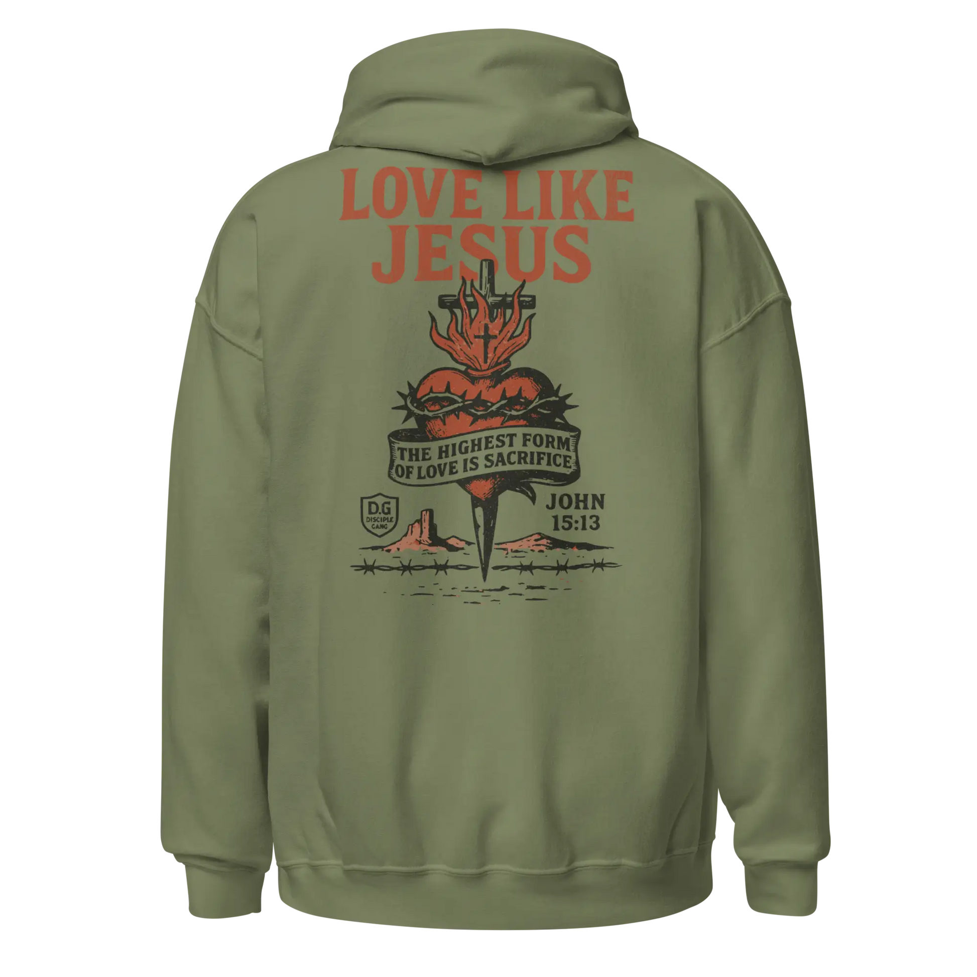 love like jesus green hoodie