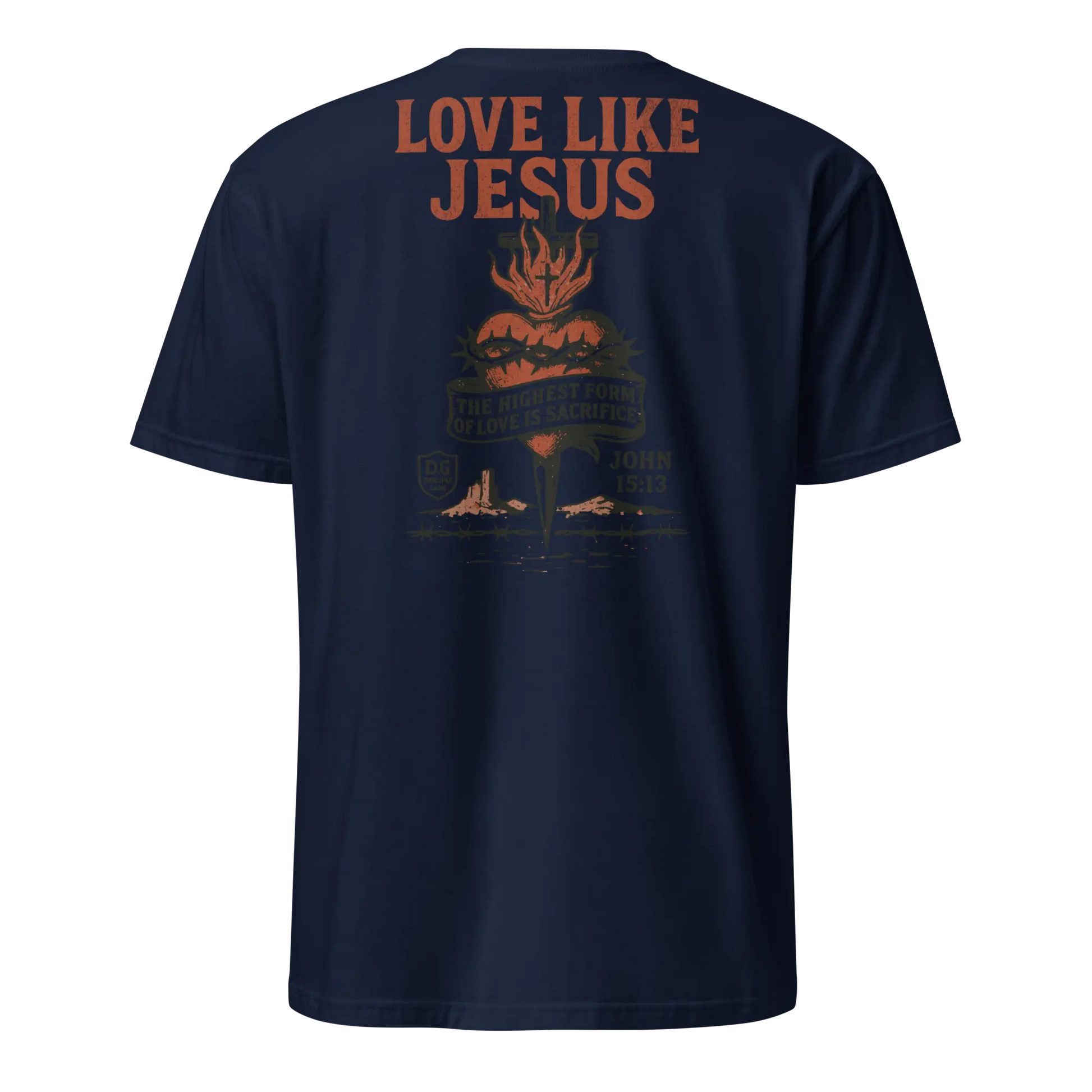 love like jesus navy shirt