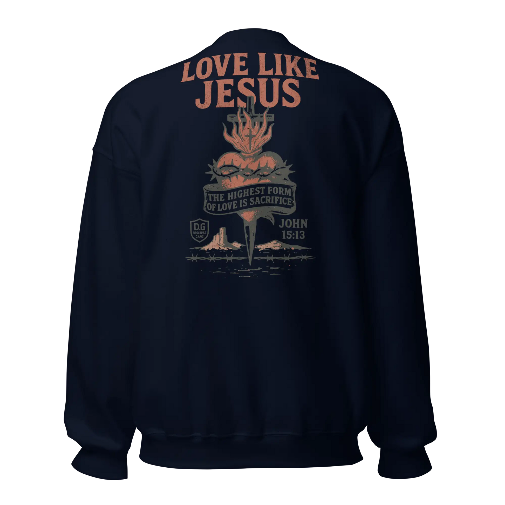love like jesus navy sweatshirt