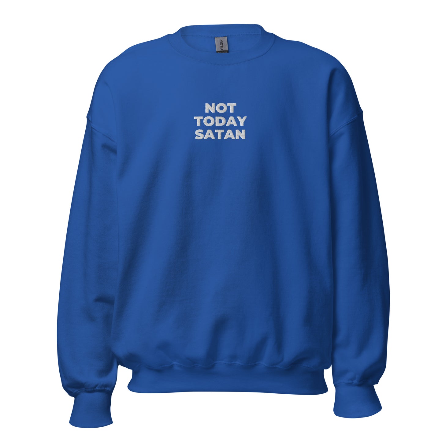 not today satan sweatshirt blue