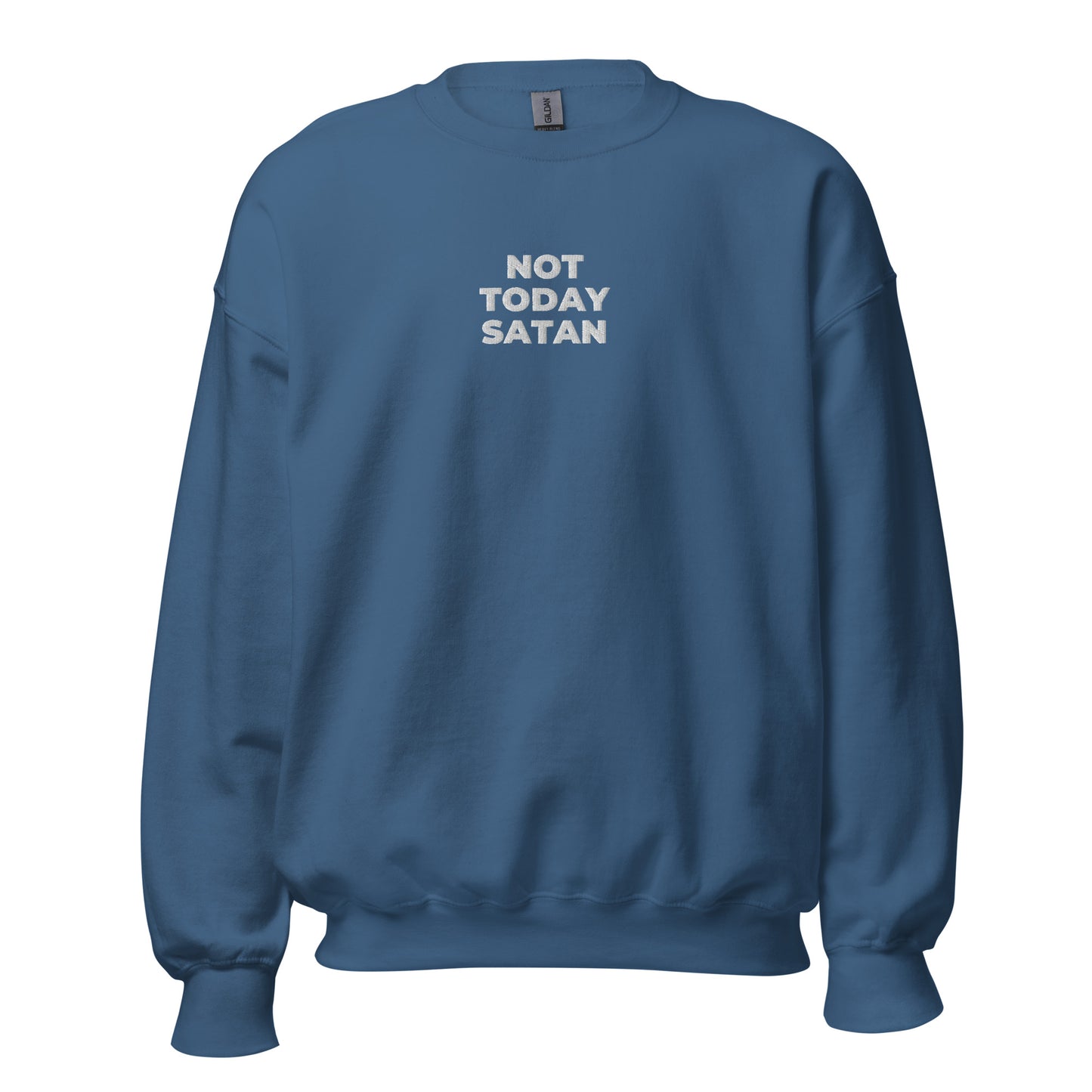 not today satan sweatshirt indigo