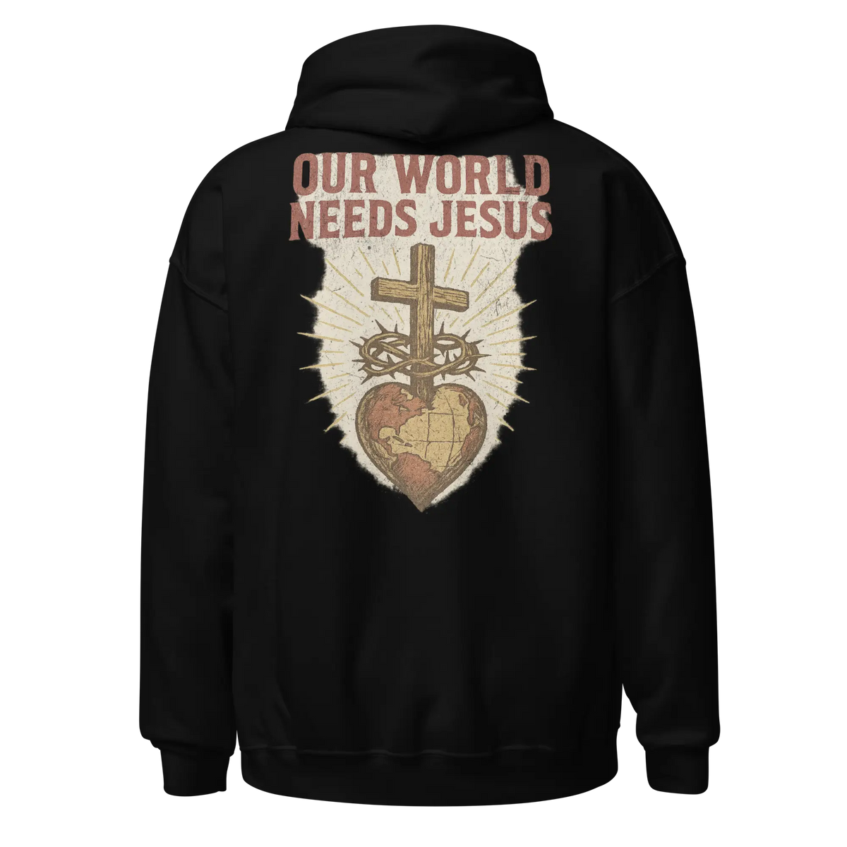 our world needs jesus black hoodie