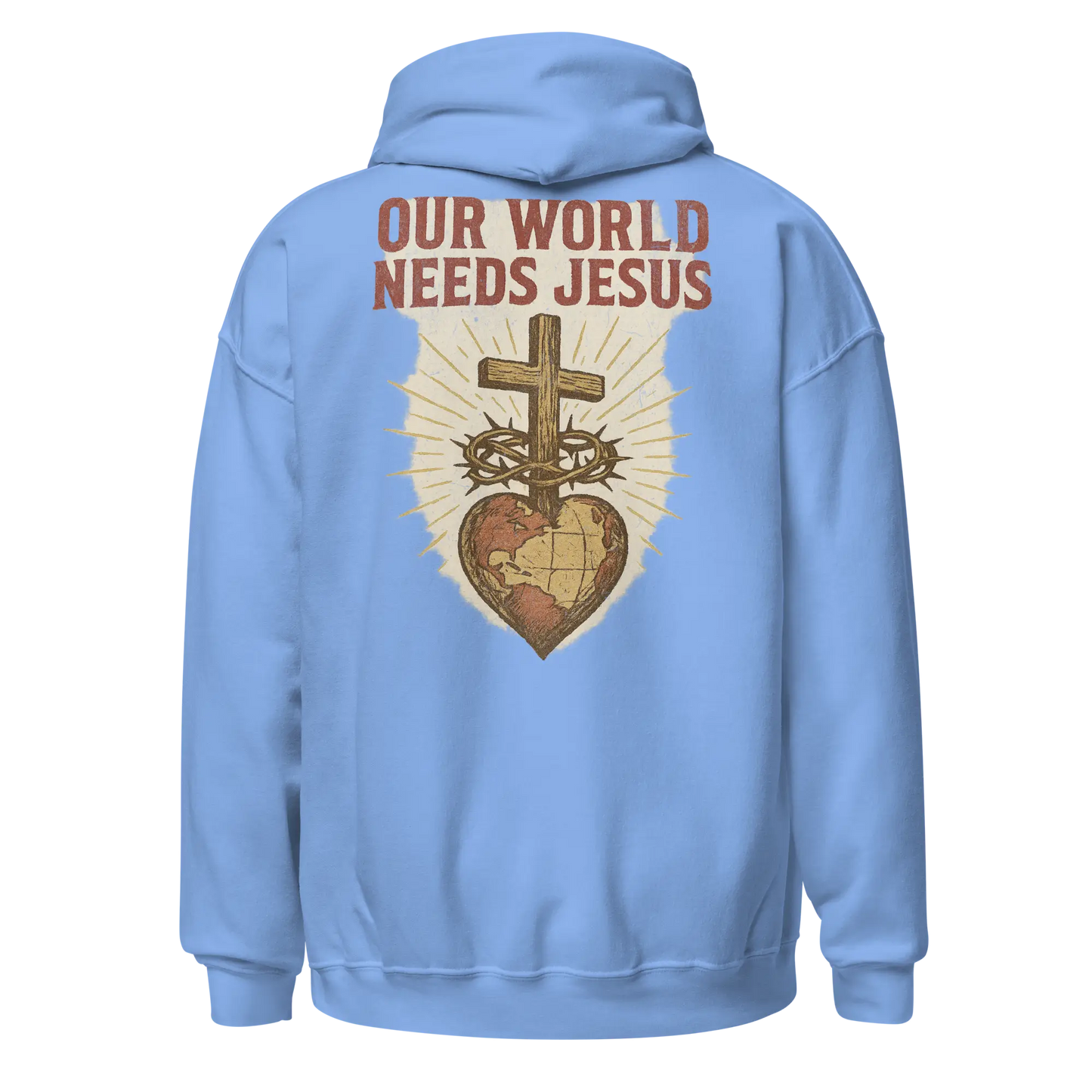 our world needs jesus blue hoodie