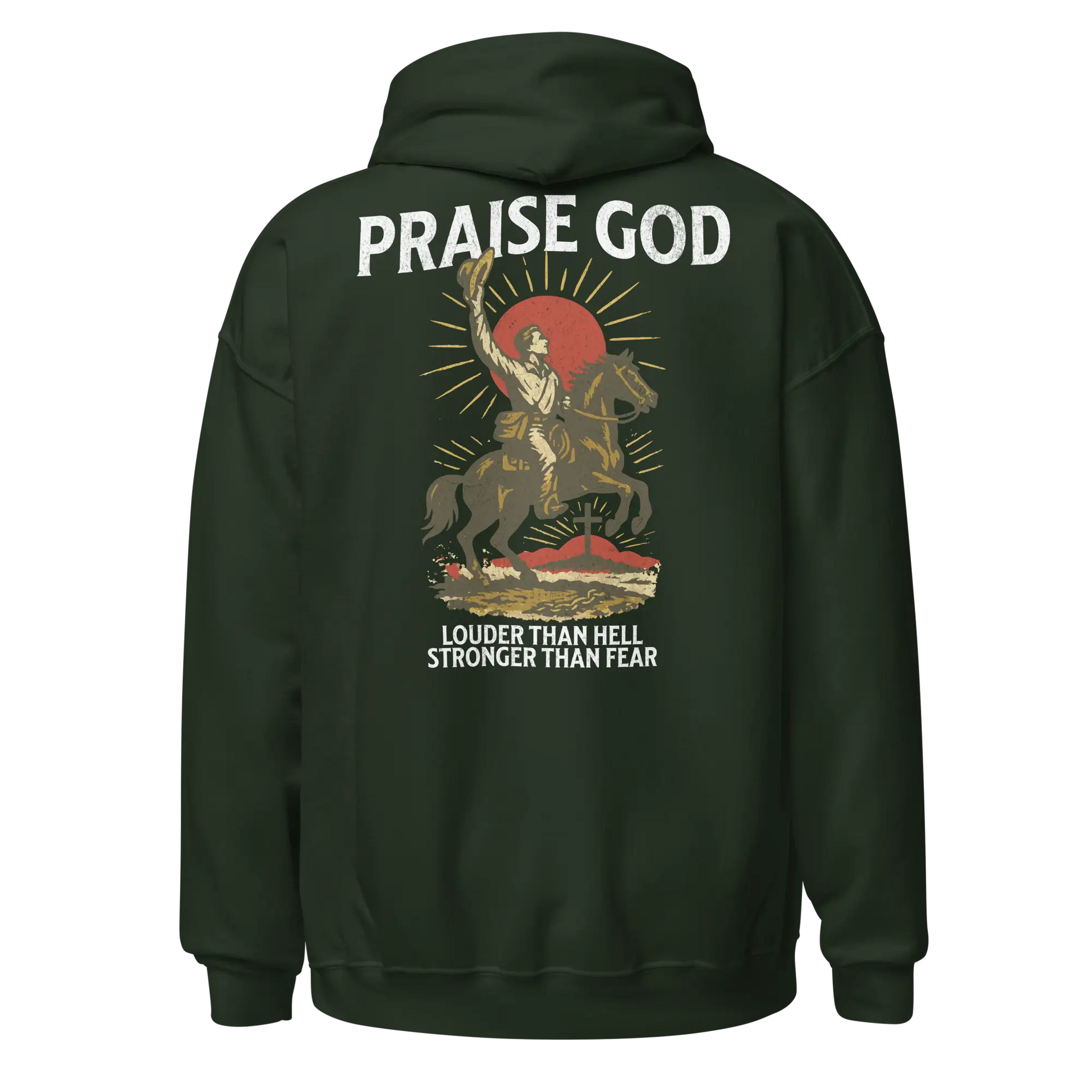 praise god forest green hoodie