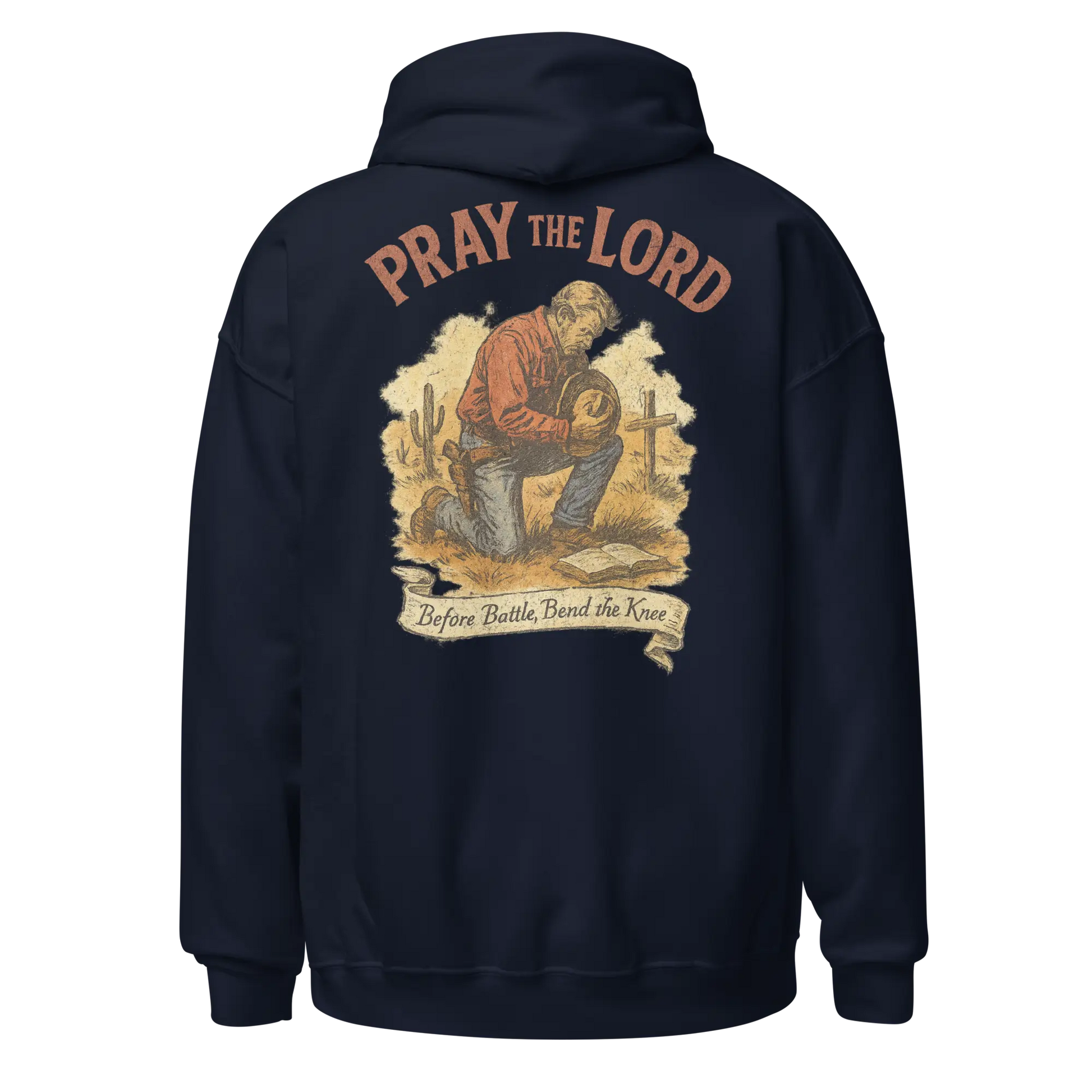 pray the lord navy hoodie