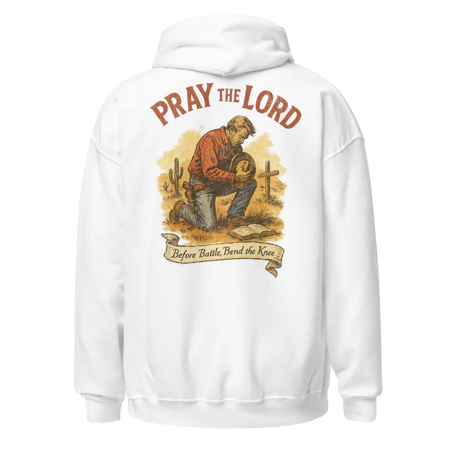 pray the lord white hoodie