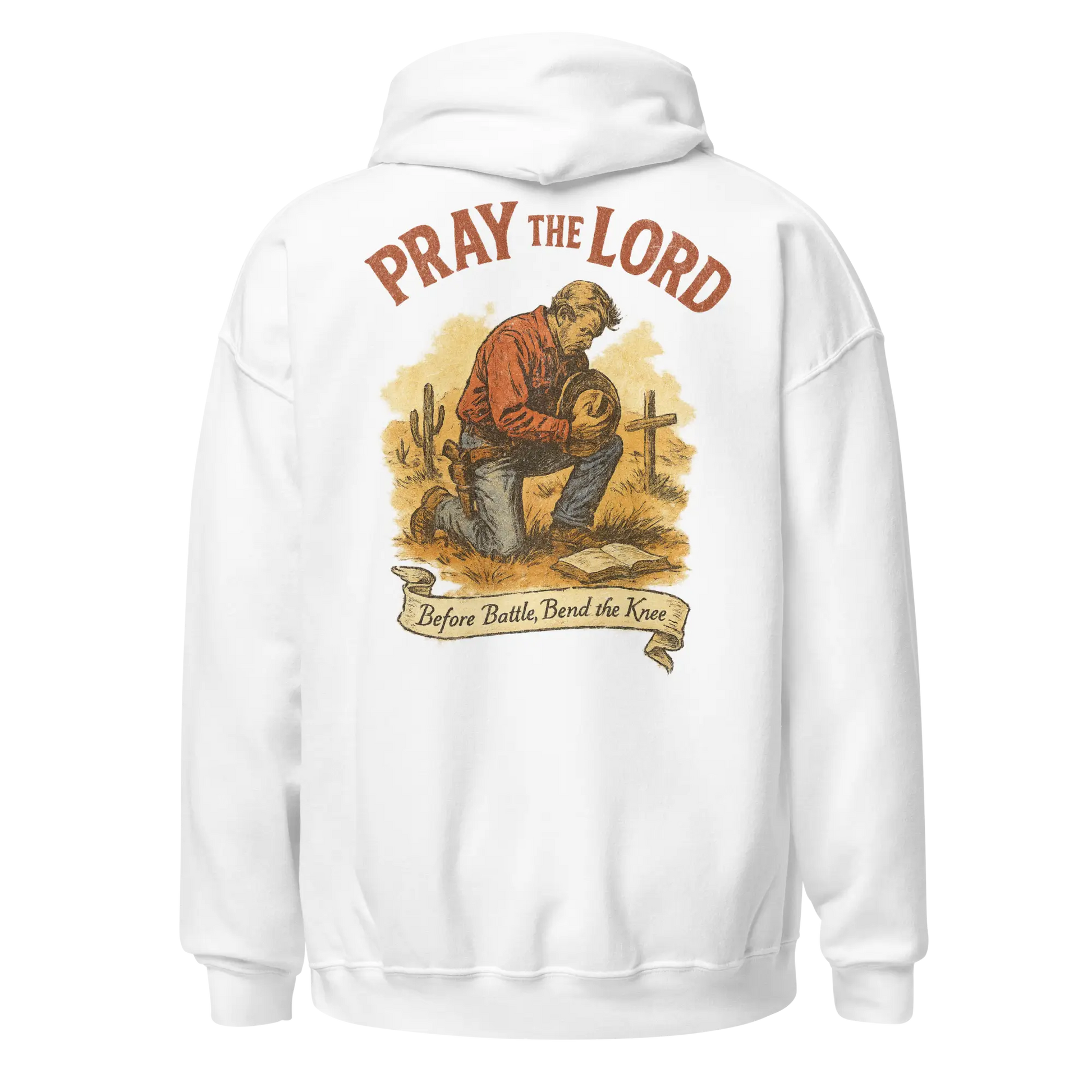 pray the lord white hoodie