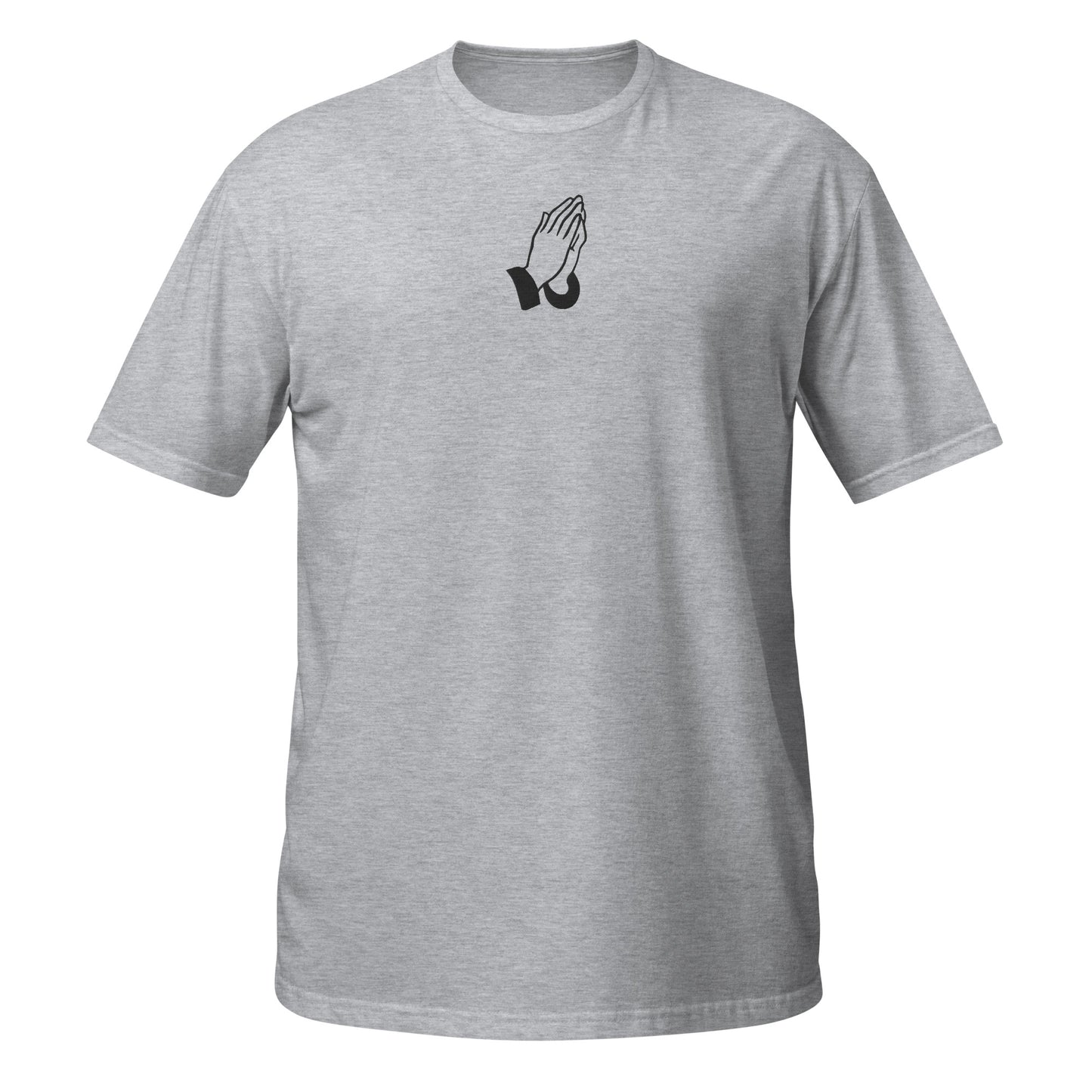 praying hands shirt grey