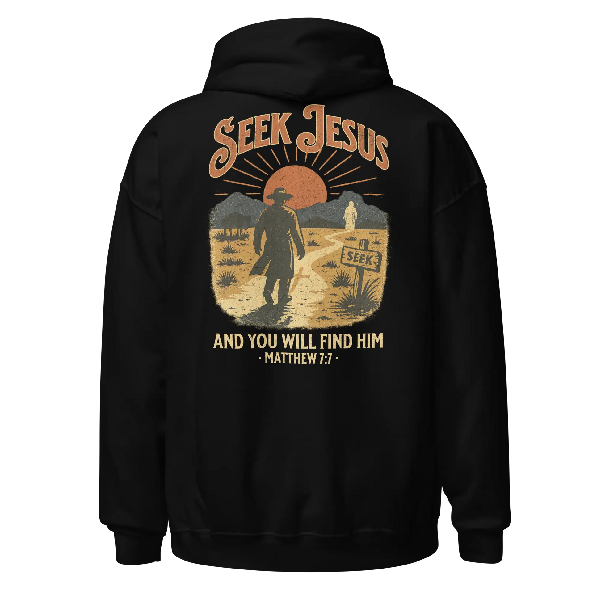 seek jesus black hoodie