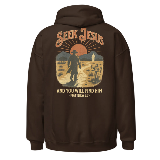 seek jesus brown hoodie
