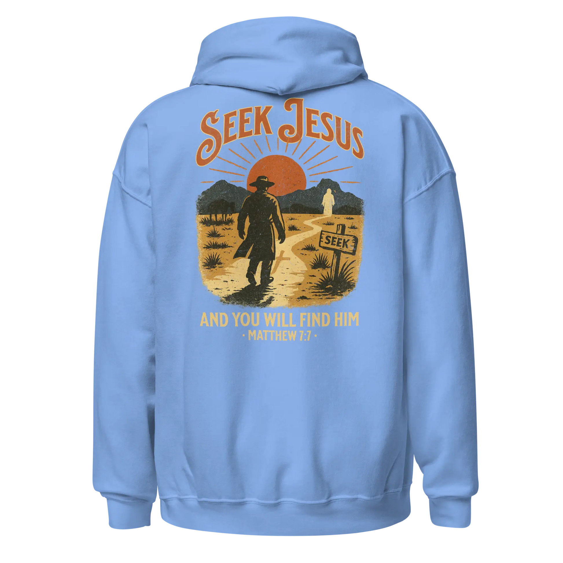 seek jesus carolina blue hoodie